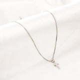 Stainless Steel Cross Accessory With Diamond Necklace