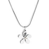 Accessoire fleur de pêcher en acier inoxydable avec collier en diamant