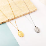 Stainless Steel Oval Accessories With Madonna Pattern Necklace