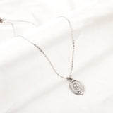 Stainless Steel Oval Accessories With Madonna Pattern Necklace