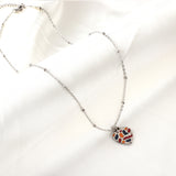 Stainless Steel Heart Bumpy Mixed Accessory Necklace