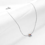 Stainless Steel Six Mélange Diamonds Accessory Necklace