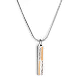 Collier barre rectangulaire en acier inoxydable + accessoires diamant