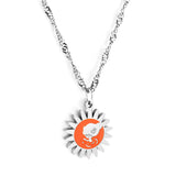 Collier accessoire soleil orange en acier inoxydable