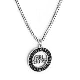 Collier rond noir en acier inoxydable avec lettres creuses, accessoire