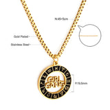 Collier rond noir en acier inoxydable avec lettres creuses, accessoire