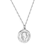 Stainless Steel Round Accessory With Boy Avatar Pattern Necklace