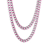 Stainless Steel 18k Gold Plated Pink Drip Oil Chains