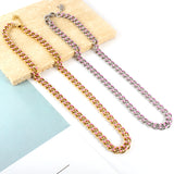 Stainless Steel 18k Gold Plated Pink Drip Oil Chains