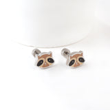 Stainless Steel Squirrel Spiral Stud Earrings