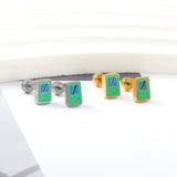 New Fashion Stainless Steel Screw Plug Mixed-color Game Machine Stud Earrings