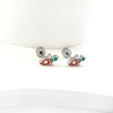 New Fashion Stainless Steel Screw Plug Mixed Color Rocket Stud Earrings