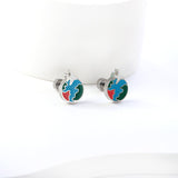 New Fashion Stainless Steel Screw Plug Mixed-color Aircraft + Earth Stud Earrings