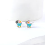 New Fashion Stainless Steel Screw Plug Mixed Color Baby Carriage Stud Earrings