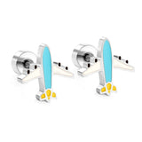 New Fashion Stainless Steel Screw Plug Mixed Color Airliner Stud Earrings