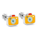 New Fashion Stainless Steel Screw Plug Mixed Color Camera Stud Earrings