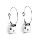 New Stainless Steel Circles With Stamps And Diamonds Earrings