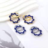 Stainless Steel Circle With Hollow Wreath Earrings For Women