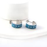 New Fashion Blue With Eyelashes Pattern Open Earrings