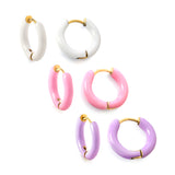 Boucles d'oreilles multicolores exquises en acier inoxydable, nouvelle mode