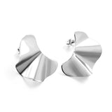 New Fashion Stainless Steel Half-piece Alien Cutting Stud Earrings