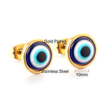 New Fashion Stainless Steel Blue Cat’s-eye Stud Earrings