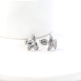 New Fashion Stainless Steel Half-side Flower Cutting Stud Earrings