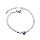 Pulsera accesoria de acero inoxidable con piedra ojo de gato azul oscuro