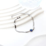 Bracelet accessoire en acier inoxydable avec pierre œil de chat bleu foncé