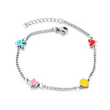 Bracelet lapin + étoile + ballon + accessoires de couleurs mélangées en forme de cœur