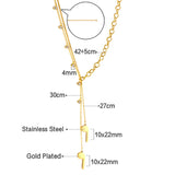 New 6 White Diamonds + 2pcs 6 Accessories + Single Side Double Chain Necklace