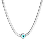 Collier accessoire en pierre œil de chat bleu clair, nouvelle mode