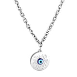 New Fashion Round Accessory With Dark Blue Cat's Eye Necklace