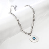 New Fashion Round Accessory With Dark Blue Cat's Eye Necklace