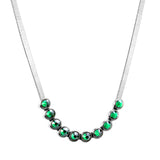 New 10 Green Round With Row Of Diamonds Accessories Necklace