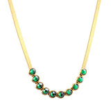 New 10 Green Round With Row Of Diamonds Accessories Necklace