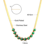 Nouveau 10 rond vert avec rangée de diamants accessoires collier