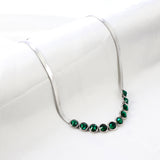 New 10 Green Round With Row Of Diamonds Accessories Necklace