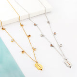 Nouveau 3 diamants Champagne + 3 diamants blancs + mangue avec collier diamant de couleur Champagne