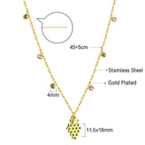 New 3 Green Diamonds + 3 White Diamonds + Grapes With Green Diamond Necklace