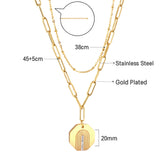 Hexagonal With Diamond Accessory Double Chain Necklace