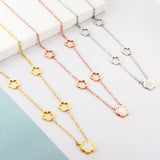 4 Hollow Peach Blossoms+Peach Blossom With White Shell Accessories Necklace