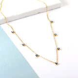 Fashion Stainless Steel 7 Blue-eyed Beads Accessories Necklace