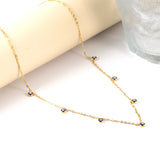 Fashion Stainless Steel 7 Blue-eyed Beads Accessories Necklace