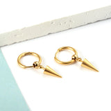 Stainless Steel Circle With Cone Earrings For Women