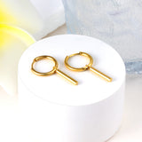 Stainless Steel Circle With Cylinder Earrings For Women