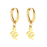 Boucles D'oreilles Cercle En Acier Inoxydable Avec Forme De Serpent Pour Femme