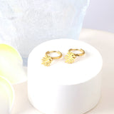 1.6x11mm Circle With Leaves Stud Earrings