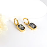 Cercle 2.5x15mm avec diamants blancs, diamants noirs, diamants champagne, boucles d'oreilles diamants verts