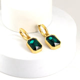 Cercle 2.5x15mm avec diamants blancs, diamants noirs, diamants champagne, boucles d'oreilles diamants verts